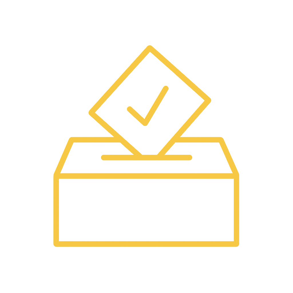 ballot with vote going into it